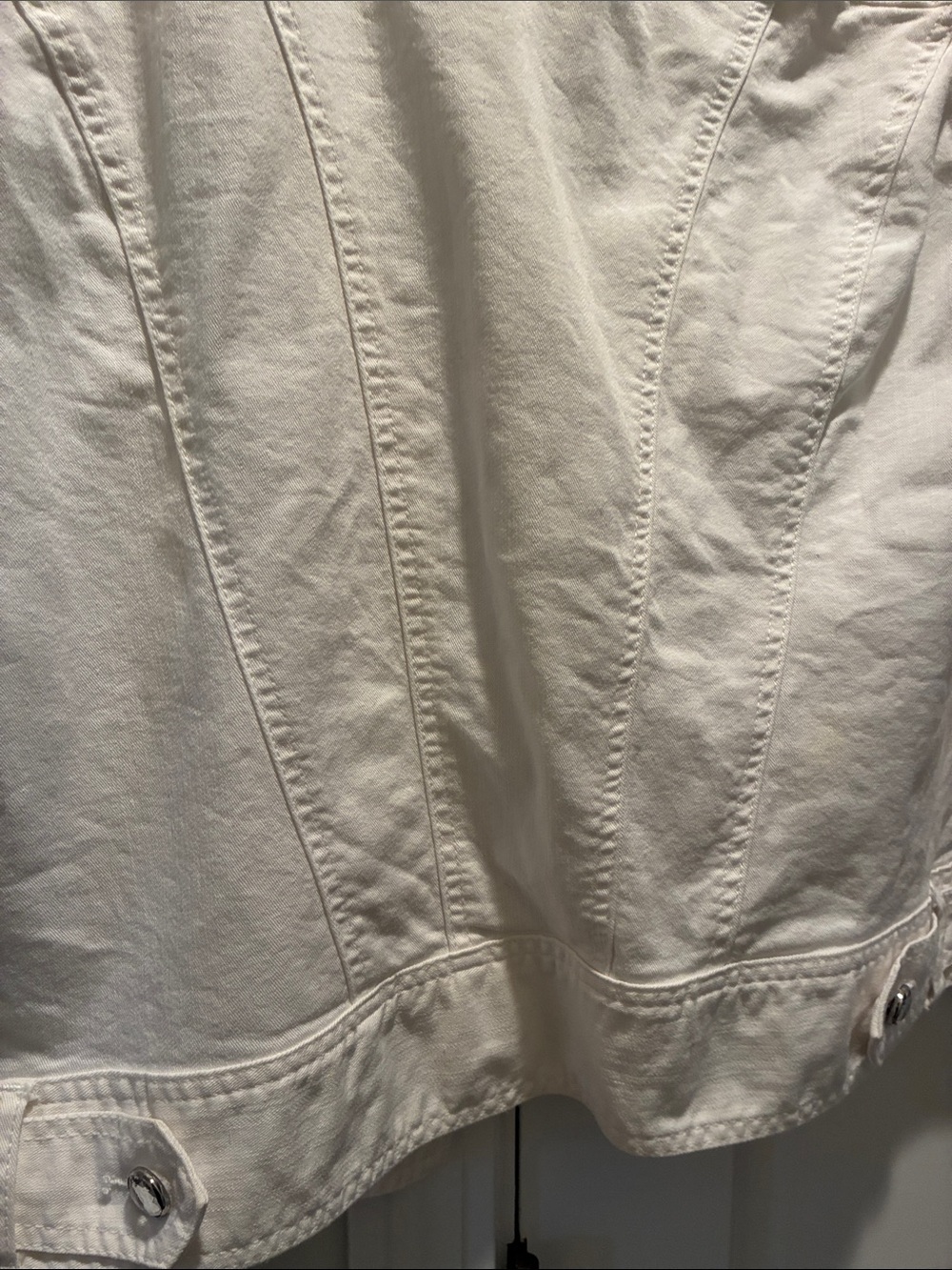 JM Collection Women's Off-White Denim Jacket - Picture 8 of 11